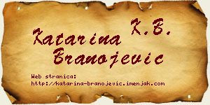 Katarina Branojević vizit kartica